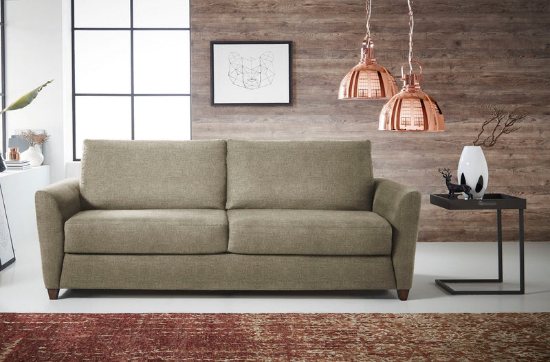 Canapea extensibila Dallas maro cu somiera si saltea 215 cm - LunaHome.ro