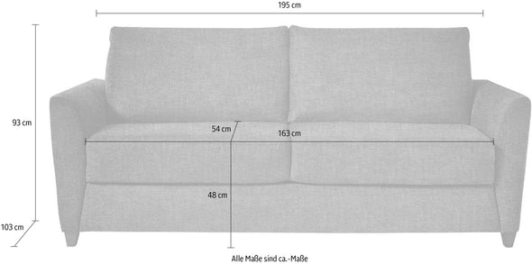 Canapea extensibila Dallas maro cu somiera si saltea 215 cm
