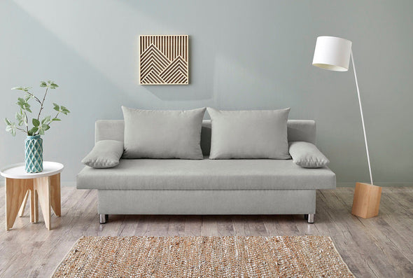 Canapea extensibilă Jockenhöfer, cu depozitare gri 191 cm lungime - LunaHome.ro
