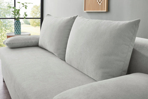 Canapea extensibilă Jockenhöfer, cu depozitare gri 191 cm lungime - LunaHome.ro