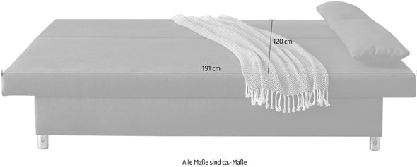 Canapea extensibilă Jockenhöfer, cu depozitare gri 191 cm lungime - LunaHome.ro