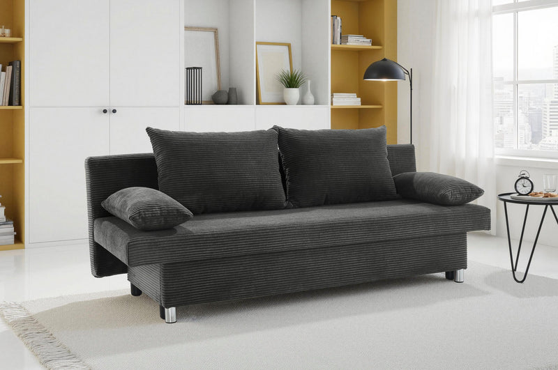 Canapea extensibilă Jockenhöfer cu depozitare gri inchis 191 cm lungime