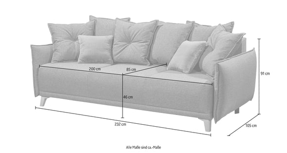 Canapea extensibila Pamplona verde cu depozitare, 232 cm - LunaHome.ro