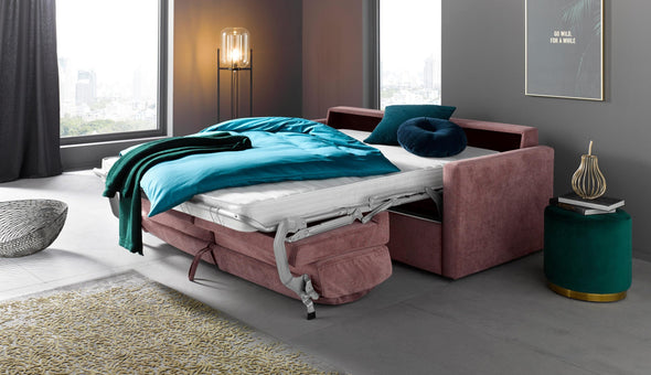 Canapea extensibilă cu saltea Goldpoint tapițerie violet 182 cm - LunaHome.ro