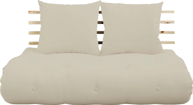 Canapea extensibilă bej saltea futon cu tăblie Karup Shinsano 140 cm - LunaHome.ro
