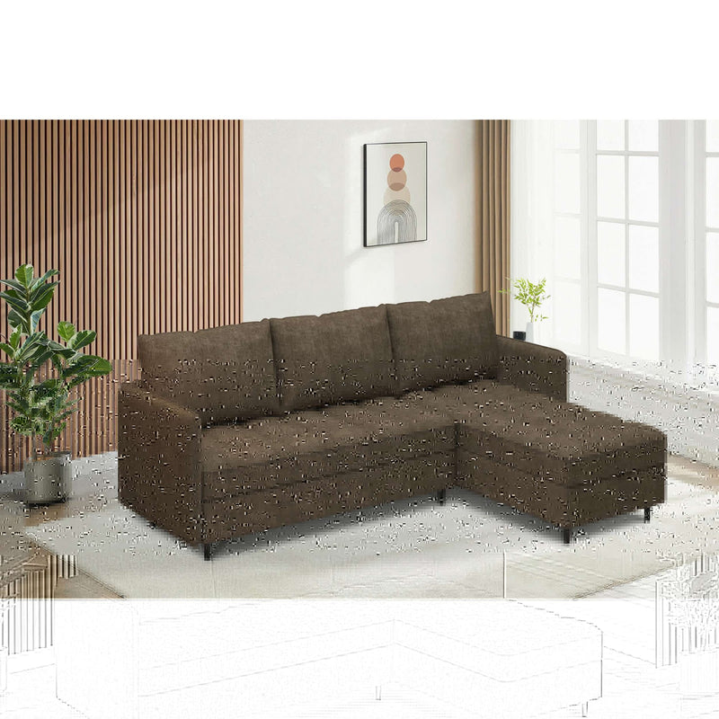 Canapea modulara Lindhus cu spatiu de depozitare maro - LunaHome.ro