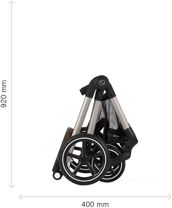 Carucior 2în1 Cybex Gold, Eos Lux negru usor de manevrat - LunaHome.ro