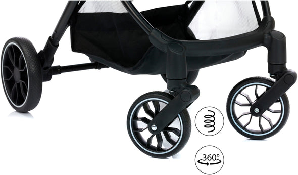 Cărucior sport Fill Rover pliabil negru cu coș de cumpărături - LunaHome.ro