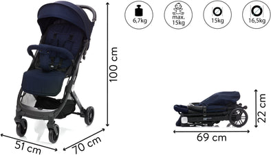 Cărucior sport Fillikid Styler albastru ușor de manevrat - LunaHome.ro