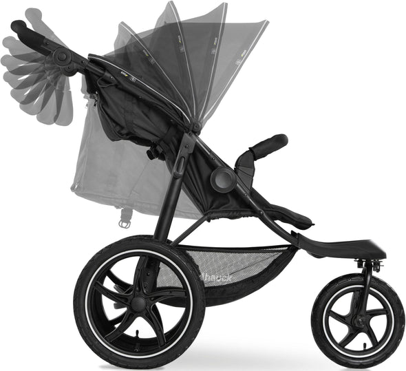 Carucior sport Hauck Runner cu 3 roti pliabil negru - LunaHome.ro