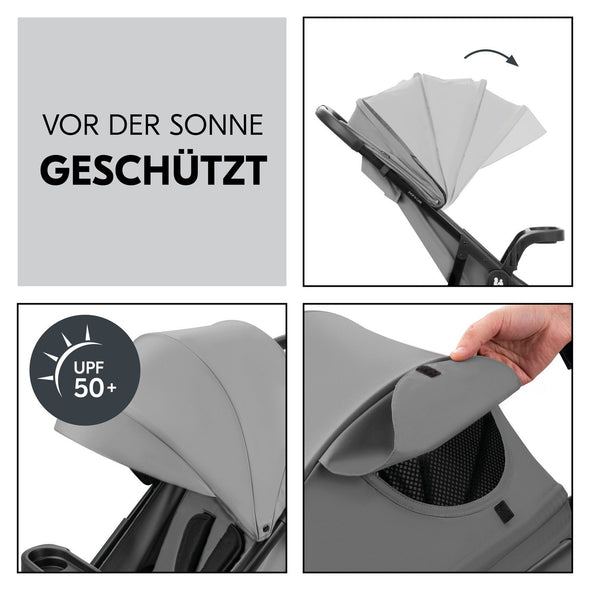 Cărucior sport Hauck Shop N Care gri cu tavă - LunaHome.ro