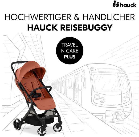 Cărucior sport pliabil pentru copii Hauck Travel N Care Plus cărămiziu - LunaHome.ro