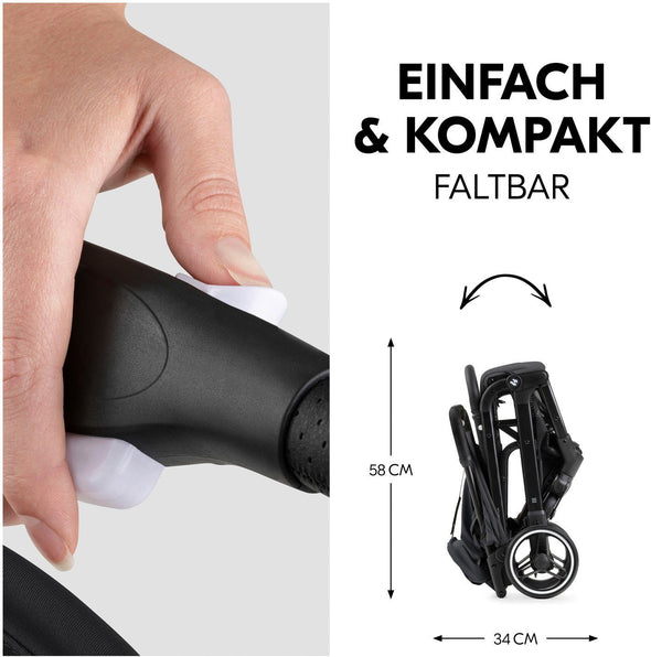 Cărucior sport pliabil pentru copii Hauck Travel N Care Plus negru - LunaHome.ro