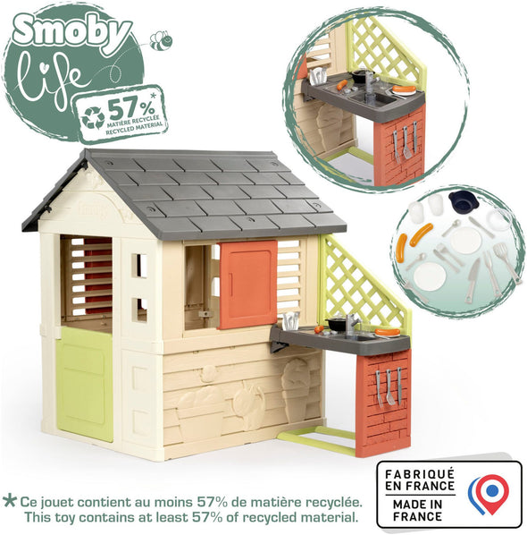 Casa de joaca Smoby Life Nature cu bucatarie pentru exterior - LunaHome.ro