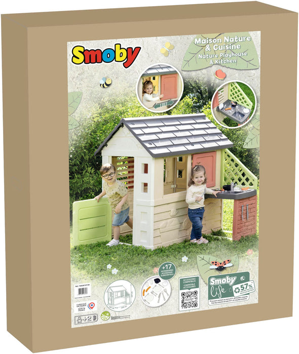 Casa de joaca Smoby Life Nature cu bucatarie pentru exterior - LunaHome.ro
