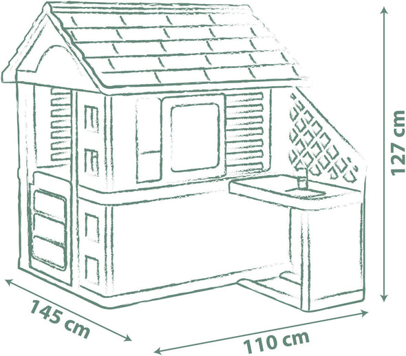 Casa de joaca Smoby Life Nature cu bucatarie pentru exterior - LunaHome.ro