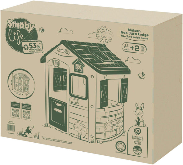 Casă de joacă Smoby Life Neo Jura Lodge de exterior, 115x123 cm - LunaHome.ro