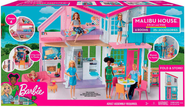 Casa de papusi Barbie Malibu cu 6 camere si accesorii