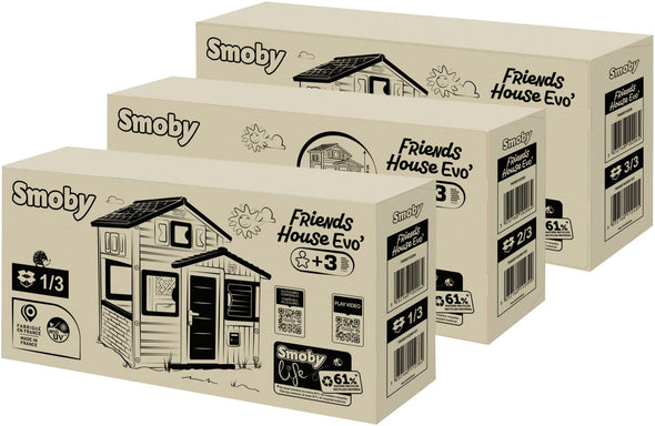 Căsuță de joacă Smoby Life Evo Friends pentru exterior - LunaHome.ro