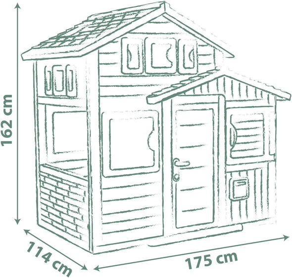Căsuță de joacă Smoby Life Evo Friends pentru exterior - LunaHome.ro