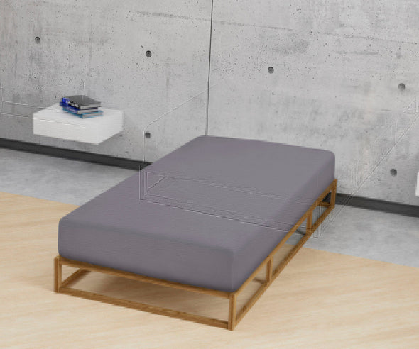 Cearceaf din bumbac Jersey gri cu elastic 140-160x200 cm - LunaHome.ro