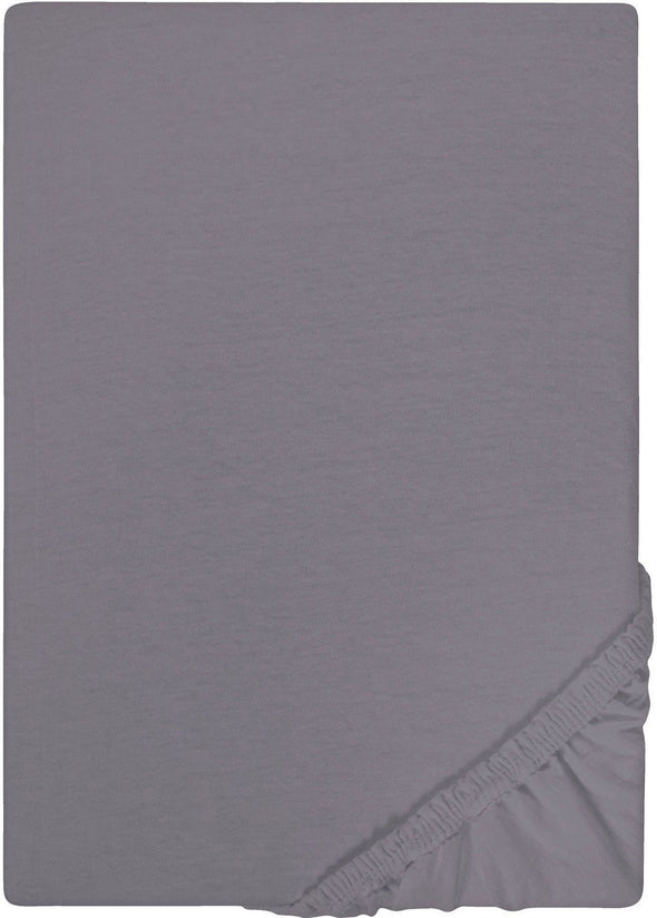 Cearceaf din bumbac Jersey gri cu elastic 140-160x200 cm - LunaHome.ro
