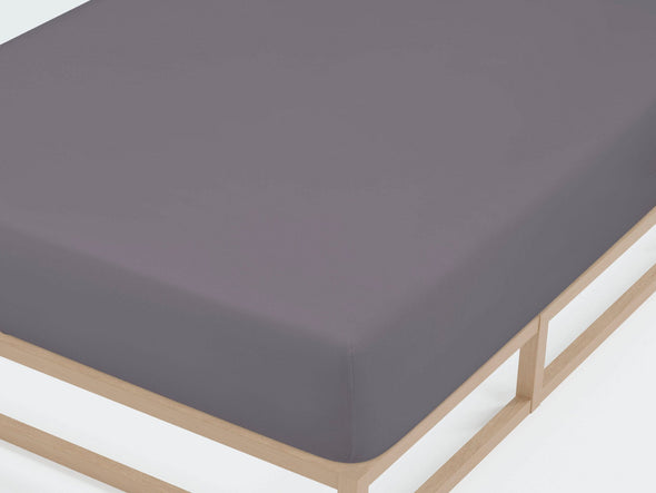 Cearceaf din bumbac Jersey gri cu elastic 140-160x200 cm - LunaHome.ro