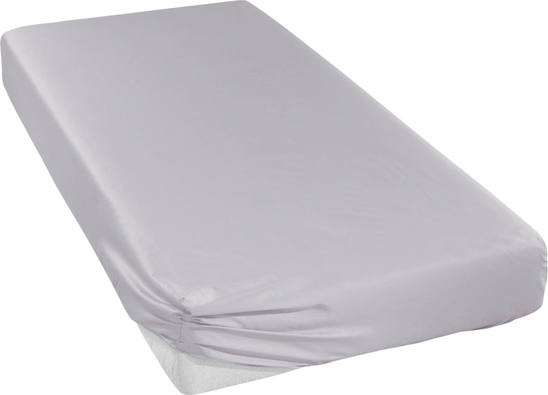Cearceaf din satin argintiu, 100% bumbac cu elastic, 140x200 cm - LunaHome.ro