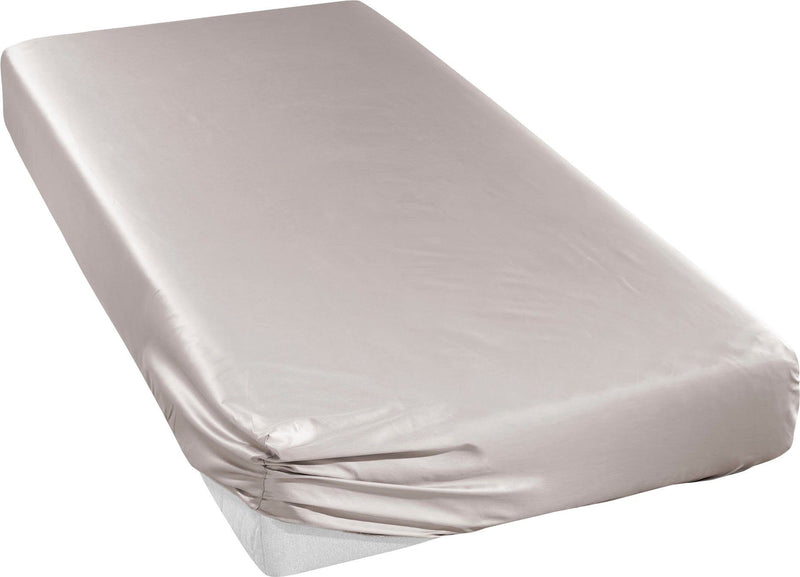Cearceaf din satin crem in, 100% bumbac cu elastic, 90x200 cm - LunaHome.ro