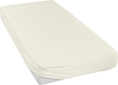 Cearceaf din satin crem sampanie, 100% bumbac cu elastic, 180x200 cm