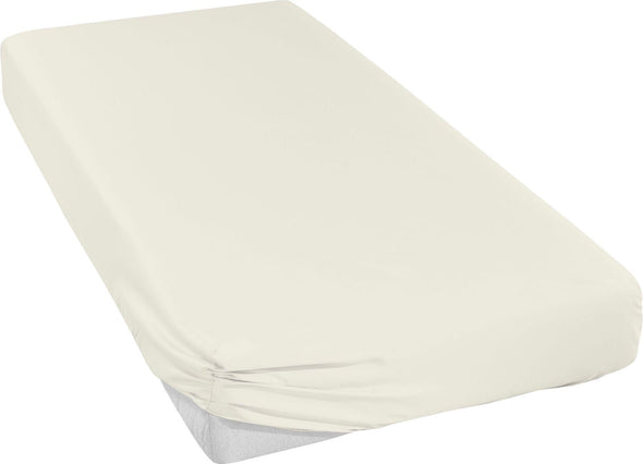 Cearceaf din satin crem sampanie, 100% bumbac cu elastic, 180x200 cm