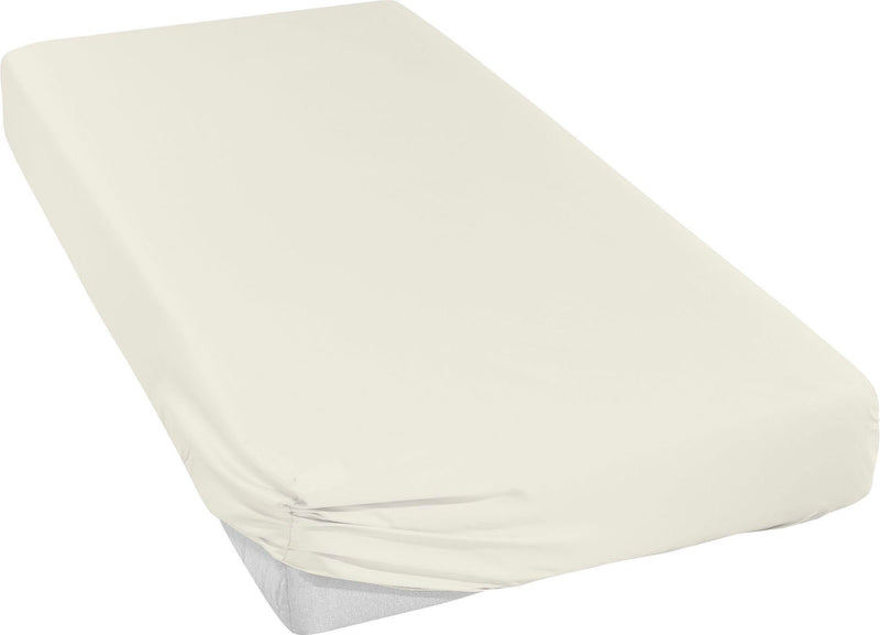 Cearceaf din satin crem sampanie, 100% bumbac cu elastic, 90x200 cm - LunaHome.ro