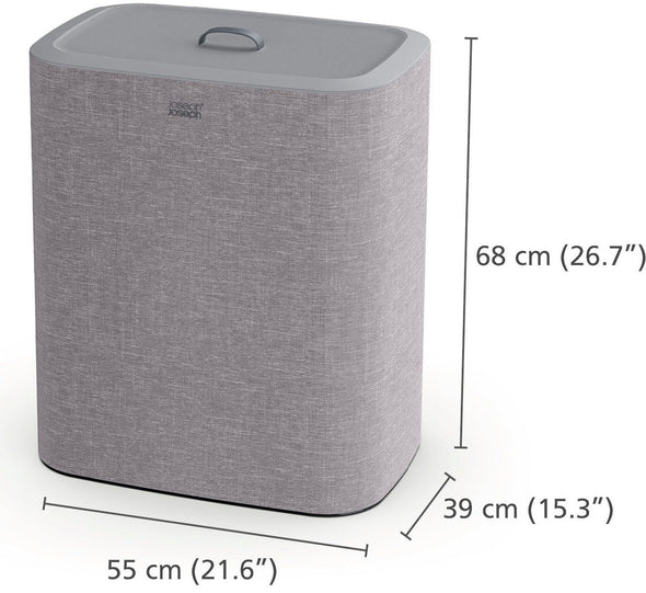 Coș de rufe TotaTrio 90 litri cu 3 compartimente 55 cm - LunaHome.ro