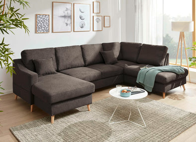 Colțar Bravia maro extensibil cu depozitare, 150x228 cm - LunaHome.ro