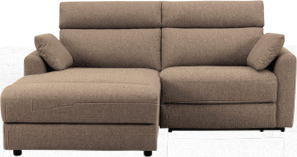 Colțar Jenna maro cu functie de recliner manuala 209x163 cm
