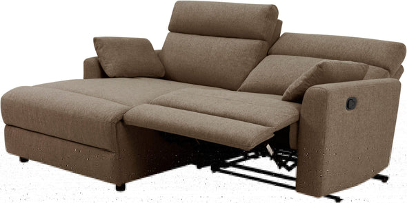 Colțar Jenna maro cu functie de recliner manuala 209x163 cm