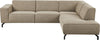 Colțar Lorcan fix cu sezlong pe dreapta, tapiterie moale taupe 210x275 cm
