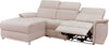 Colțar Pareli crem cu recliner electric, LED si USB 259 cm