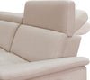 Colțar Pareli crem cu recliner electric, LED si USB 259 cm