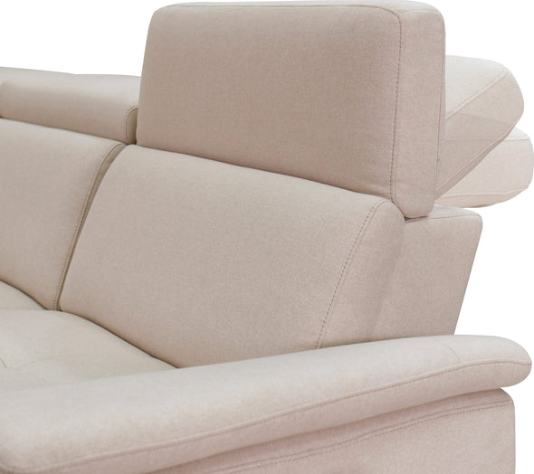 Colțar Pareli crem cu recliner electric, LED si USB 259 cm