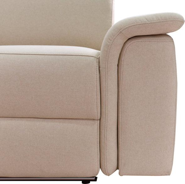 Colțar Pareli crem cu recliner electric, LED si USB 259 cm