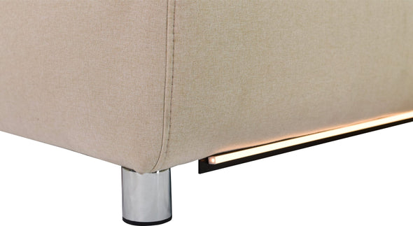 Colțar Pareli crem cu recliner electric, LED si USB 259 cm