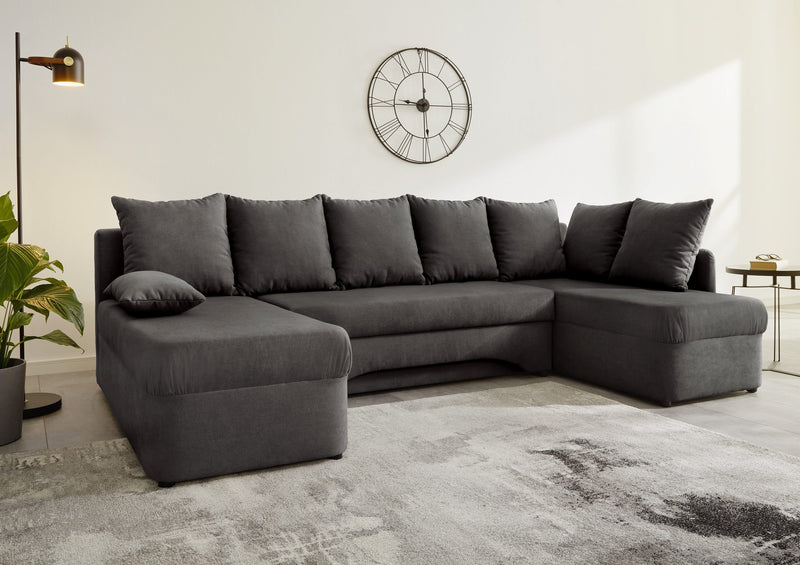 Colțar U-form JOCKENHÖFER extensibil gri inchis 260 cm lungime - LunaHome.ro