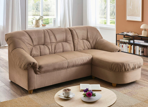 Colțar fix cu tapițerie bej eleganta 143x178 cm - LunaHome.ro