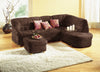 Colțar elegant din microvelur maro extensibil 143x224 cm - LunaHome.ro