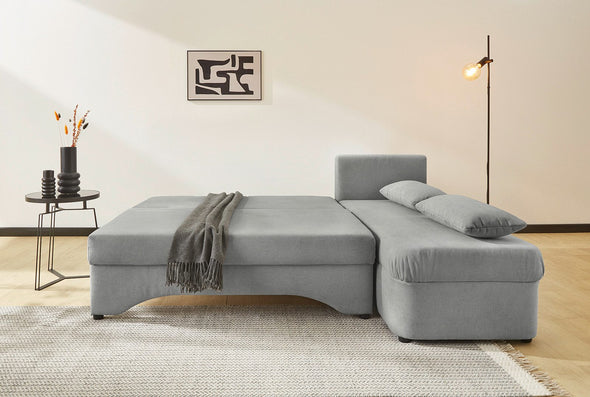 Colțar extensibil Jockenhöfer reversibil gri deschis cu depozitare 191x142 cm - LunaHome.ro