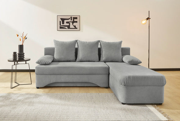Colțar extensibil Jockenhöfer reversibil gri deschis cu depozitare 191x142 cm - LunaHome.ro