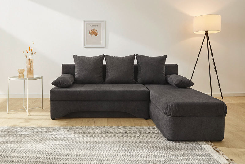 Colțar extensibil Jockenhöfer reversibil gri cu depozitare 191x142 cm - LunaHome.ro