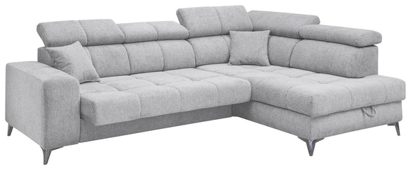 Colțar Sydney gri deschis cu reglaj electric si tetiere reglabile 282x198 cm