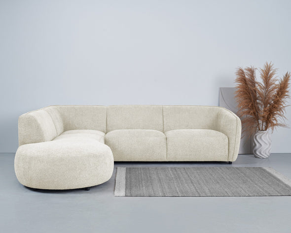 Colțar fix cu design modern Ostrup din buclee fildeș 250x273 cm - LunaHome.ro